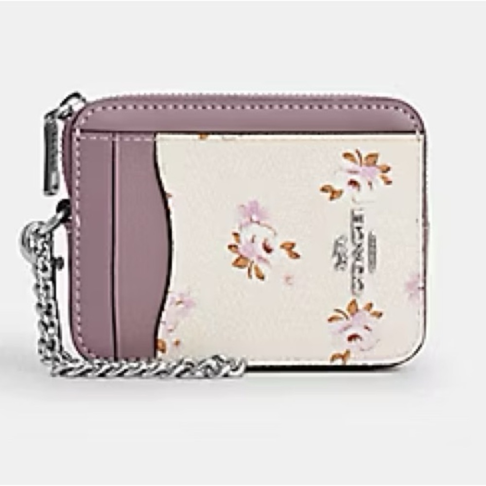 💐💐 NWT COACH Zip Card Case With Floral Print💐💐